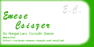 emese csiszer business card
