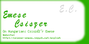 emese csiszer business card